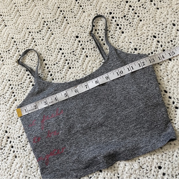 Spiritual Gangster Text Graphic Longline Bra Top Gray (Small) athleisure workout - Picture 2 of 6